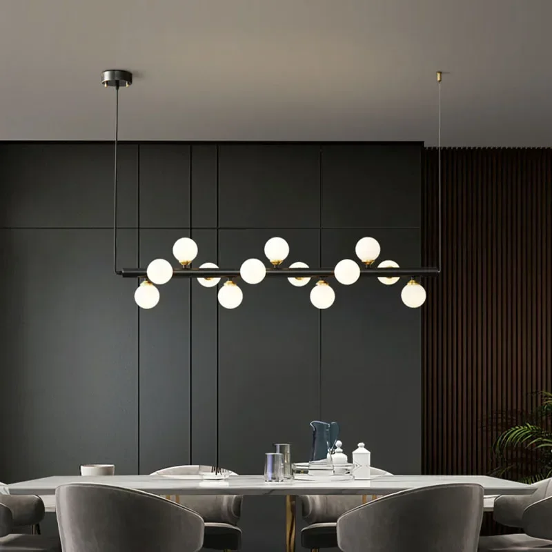 

Modern Brass LED Pendant Lights White Glass Ball Foyer Hanging Lamps Kitchen Restaurant Living Room E27 Bulb 110-240V Chandelier