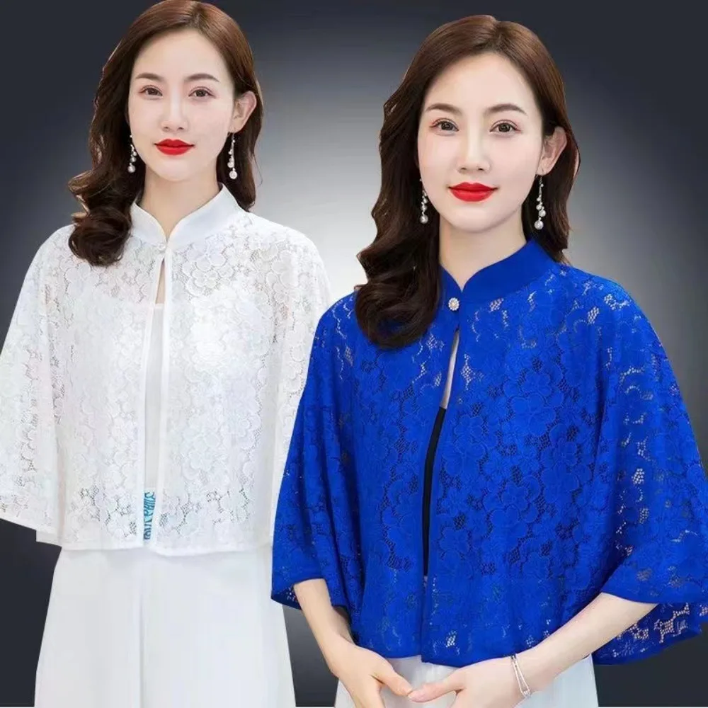 حماية العمود الفقري العنقي الربيع الصيف شال راجلان كم واقية من الشمس كاذبة طوق تول شال حتى كيمونو بالأزرار وشاح رقيق #4