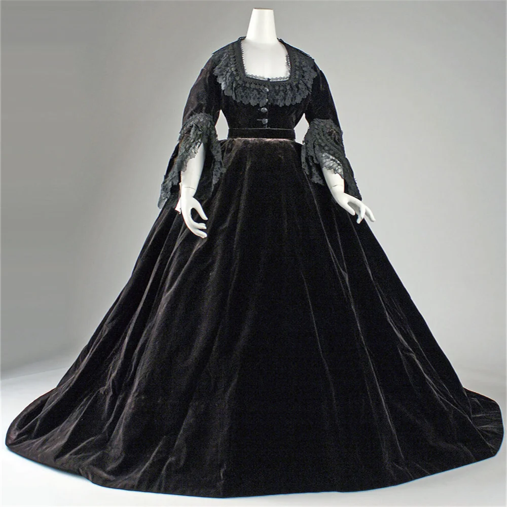 Womens Victorian Queen Elizabeth Tudor  Period Gothic Dress Queen Cosplay Costume Ball Gown