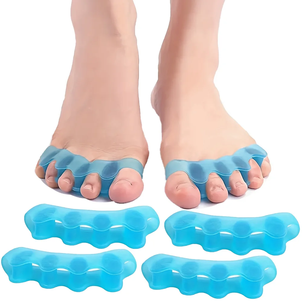 2 Paar Zehenspreizer zur Korrektur von Fuß- und Hallux-Valgus-Schmerzen, Silikon-Zehenglätter für überlappende Zehen, Fußpflege-Tools