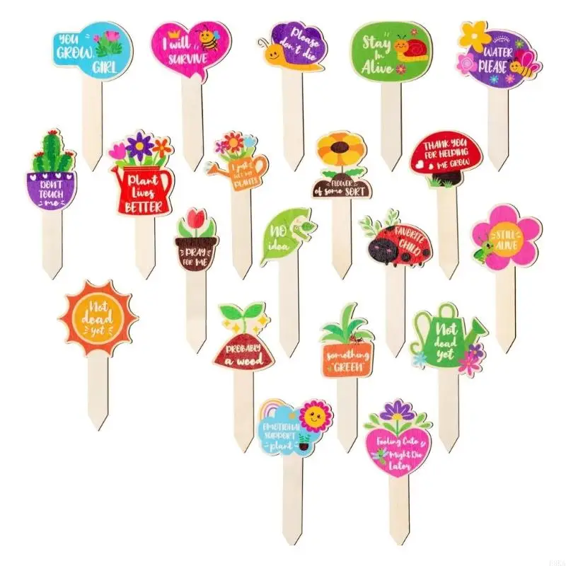   20 Pcs Handcrafted Wooden Plant Name Markers Labels Easy To Write On Suitable For Greenhouse Vegetable Herb Flower Beds