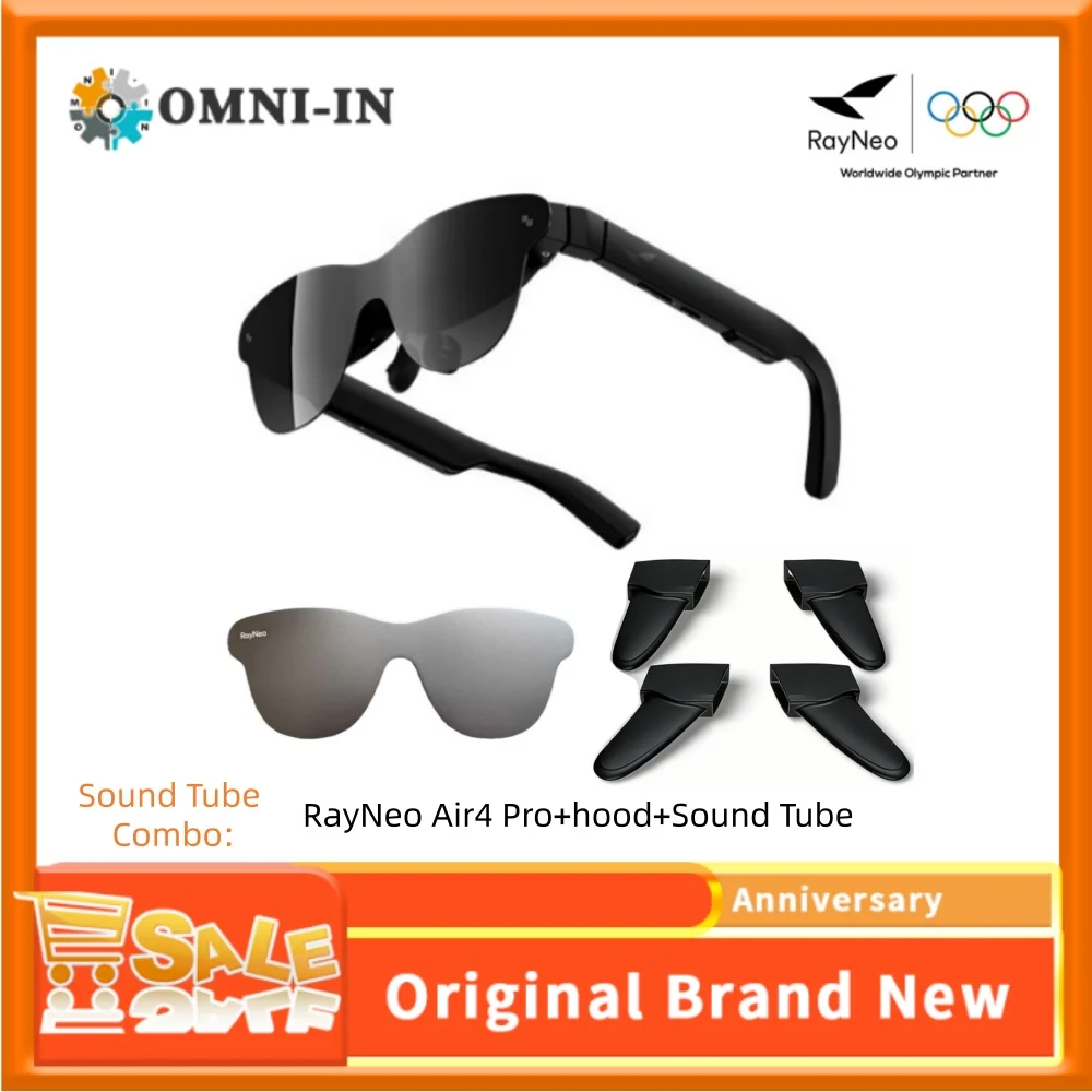 

Умные AR-очки RayNeo Air 4 Pro, яркость 1200 нит, 135 дюймов HD-обзор, 4 динамика, погружной аудиосистема, HDR10