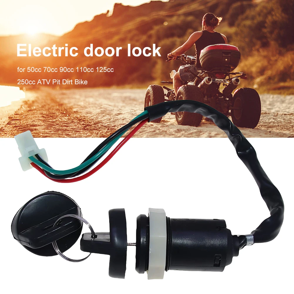 Motorcycle Switch Key Motorcycle Replacement Parts 4 Pin Switch Key for 50cc 70cc 90cc 110cc 125cc 250cc ATV