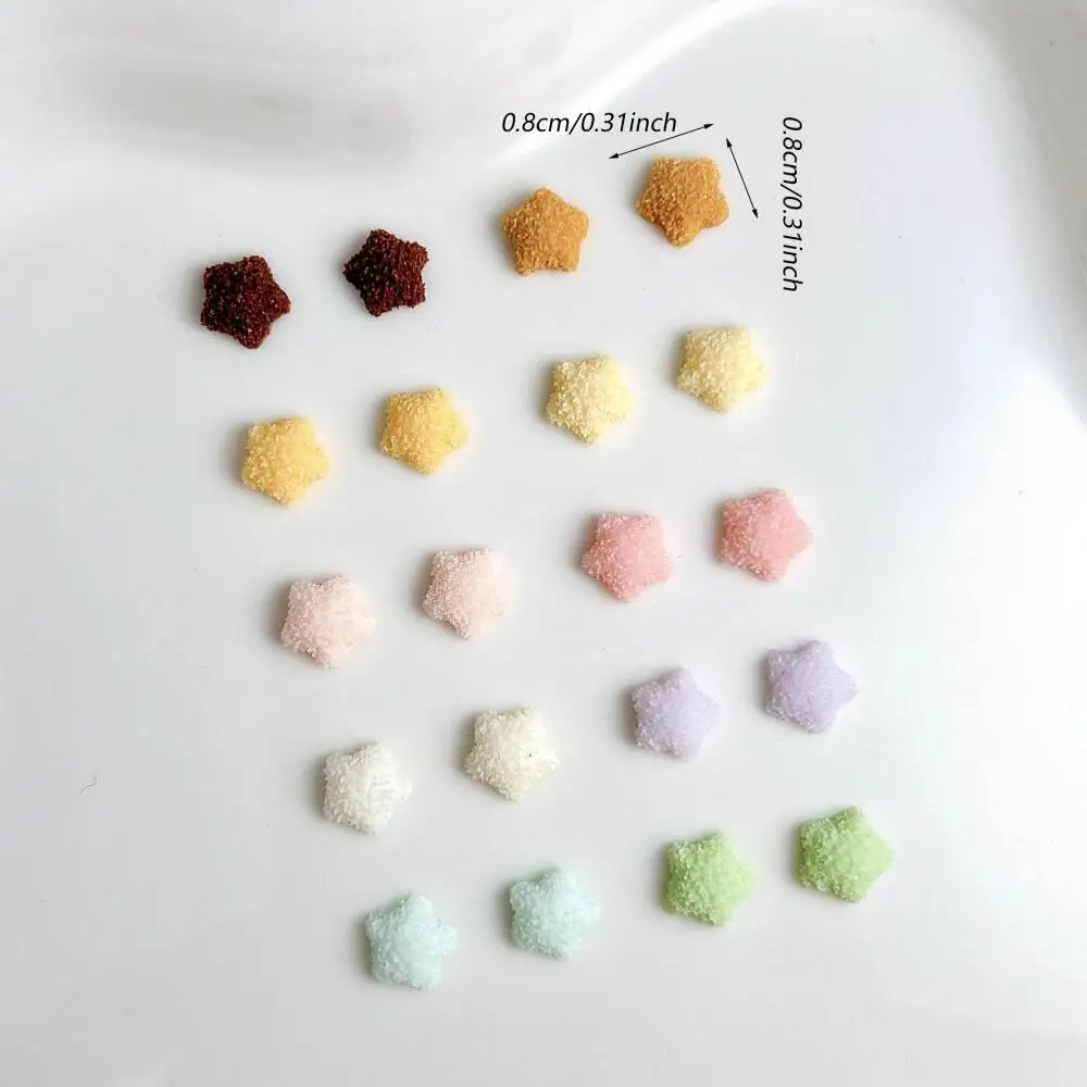 60 Stück Zufällig Gemischte Macaron-Farbige Leuchtende Harz-Mini-Sterne für Nagelkunst-Dekoration, Handgemachtes Maniküre-DIY-Zubehör – Detail 5