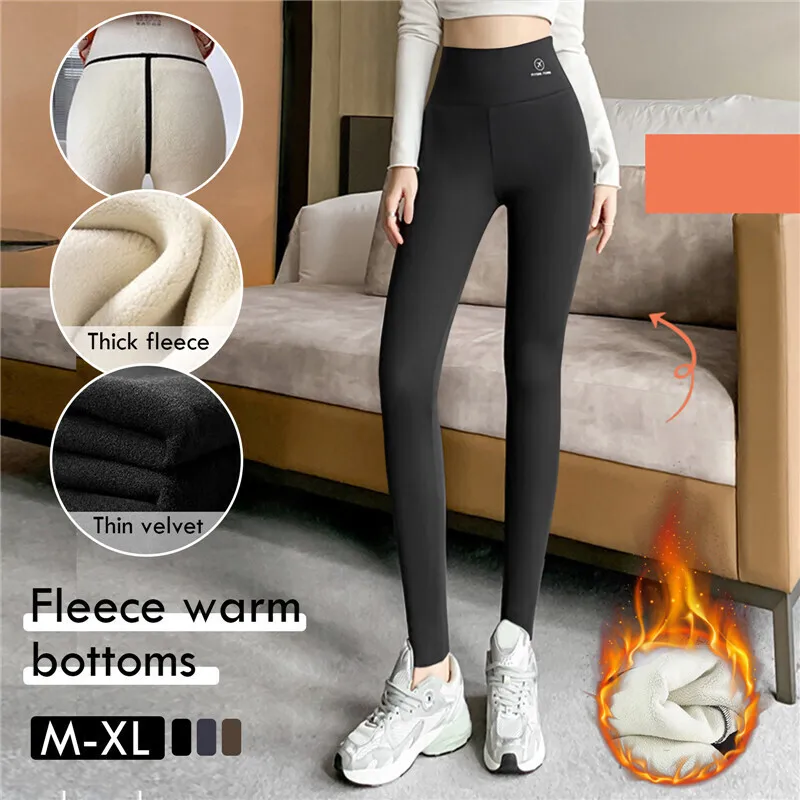 Moda feminina velo apertado novo outono inverno quente leggings cintura alta calças térmicas casuais calças de caxemira yoga ciclismo