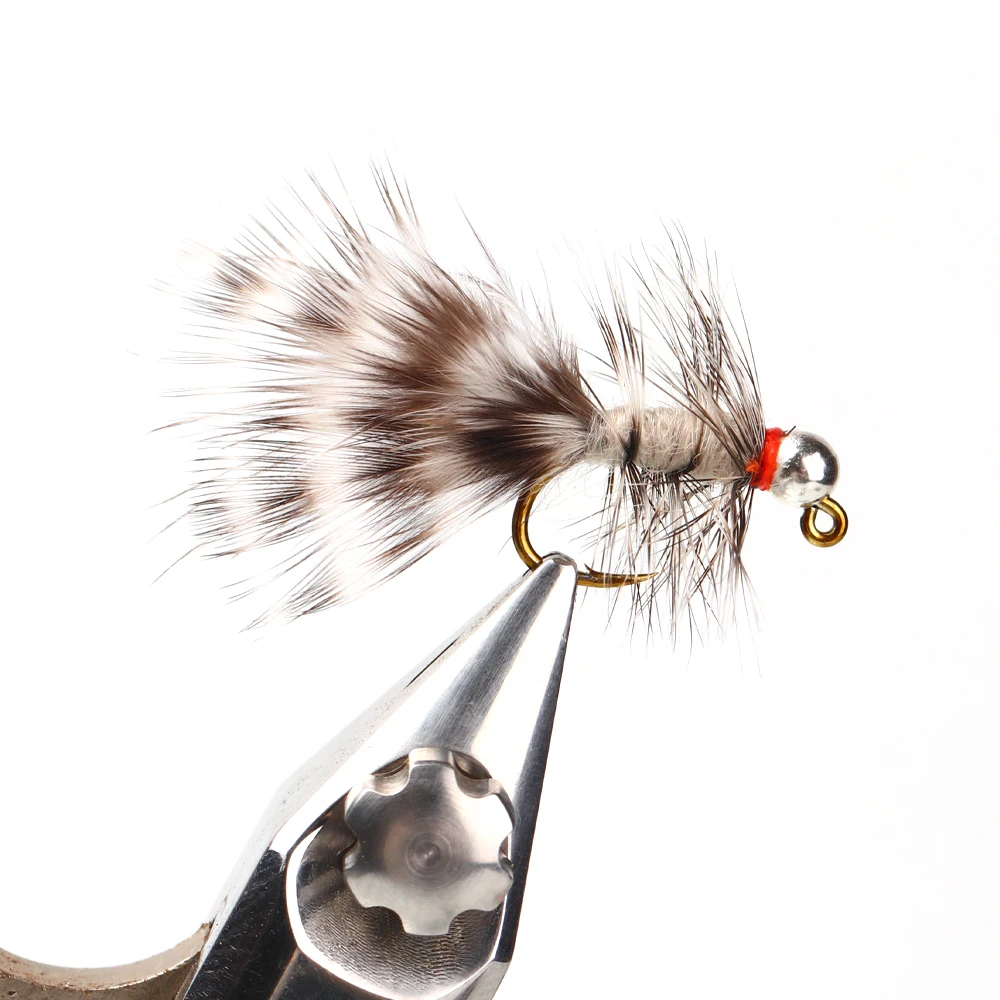 3/6 unidades de señuelos de pesca de trucha: Jig con cabeza de tungsteno, Bugger, Saddle Hackle, señuelo tipo Jig, moscas húmedas, Woolly Bugger, Streamer