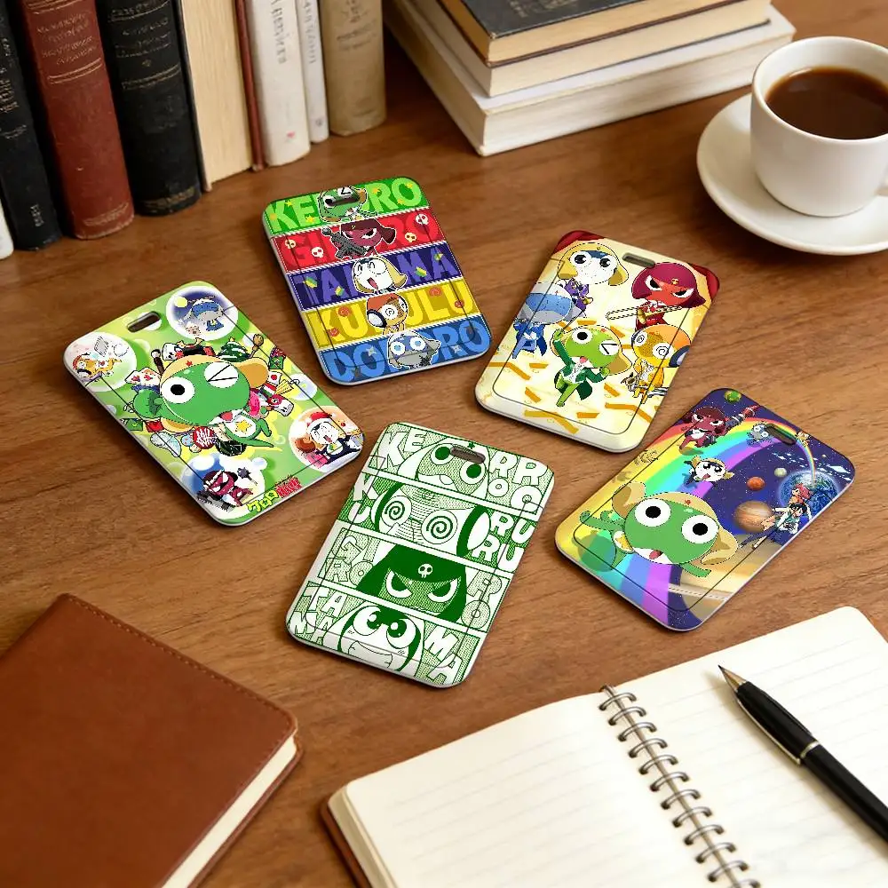 Cartoon Keroro Gunso Sgt. Frog Badge Reel Dress Clips Brooches With Tags ID Name Card Holders Gift