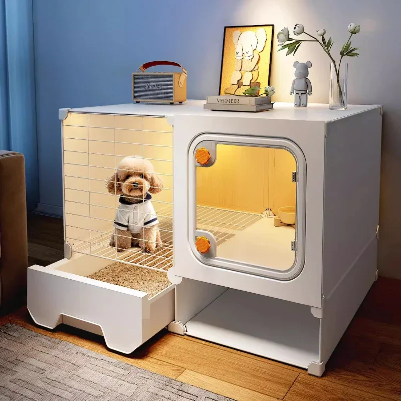 

Separation with toilet One room One living room One bathroom Dog cage Small dog kennel Household indoor Teddy Pomeranian pet