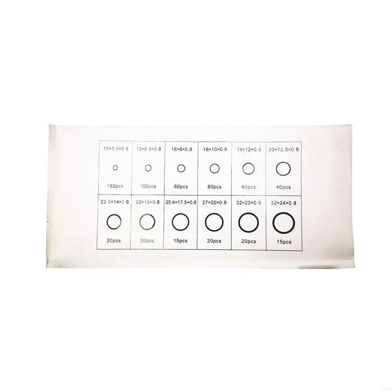 600 قطعة من حلقات الختم المسطحة للسيارات والسفن 12 مقاسًا (أحمر) L43B