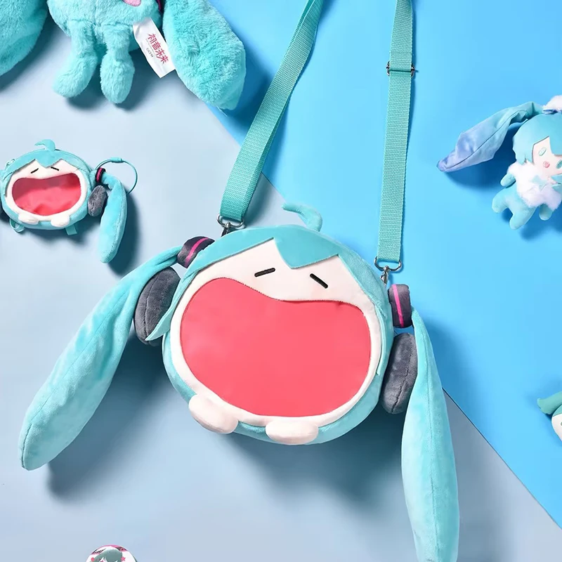 Kawaii Hatsune Miku Version Bag Kawaii Multi Functional Plush Bag Headphone Storage Packet Pocket Coin Purse Cute Backpack Gift