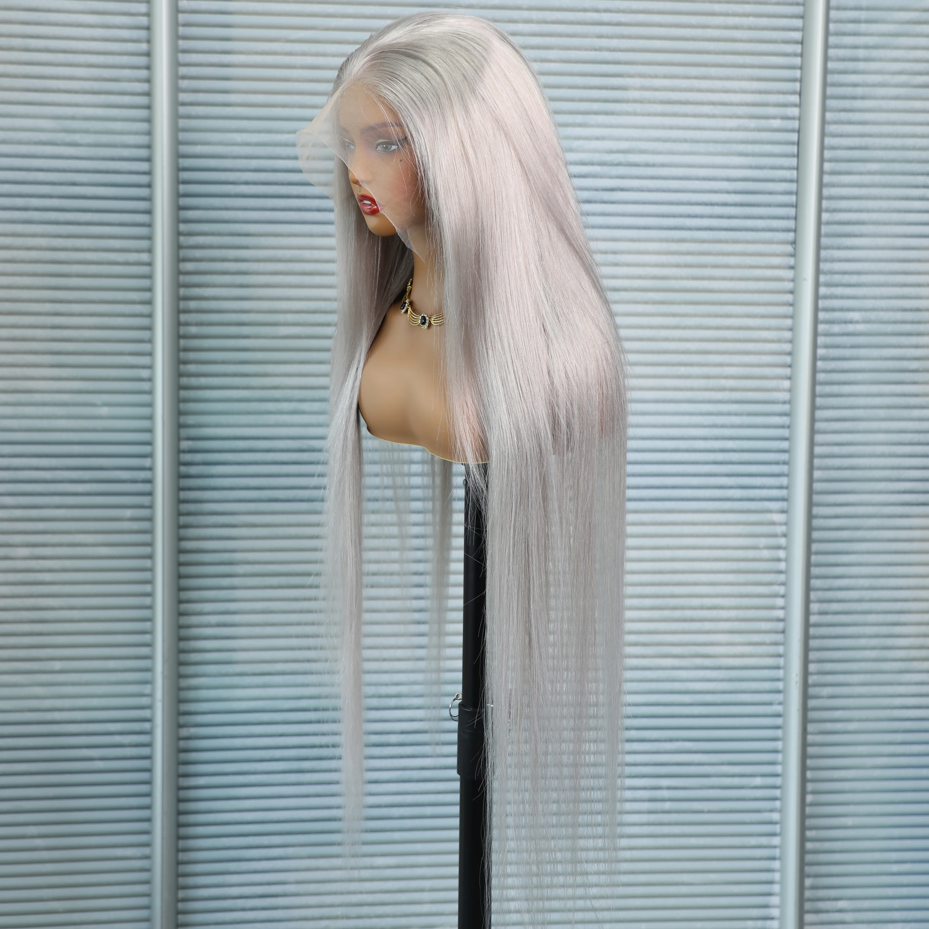 فضي رمادي مستقيم خصلات الشعر المستعار الإنسان البرازيلي 13x6 الدانتيل الشفاف شعر مستعار أمامي 200 الكثافة رمادي اللون قبل قطعها للنساء