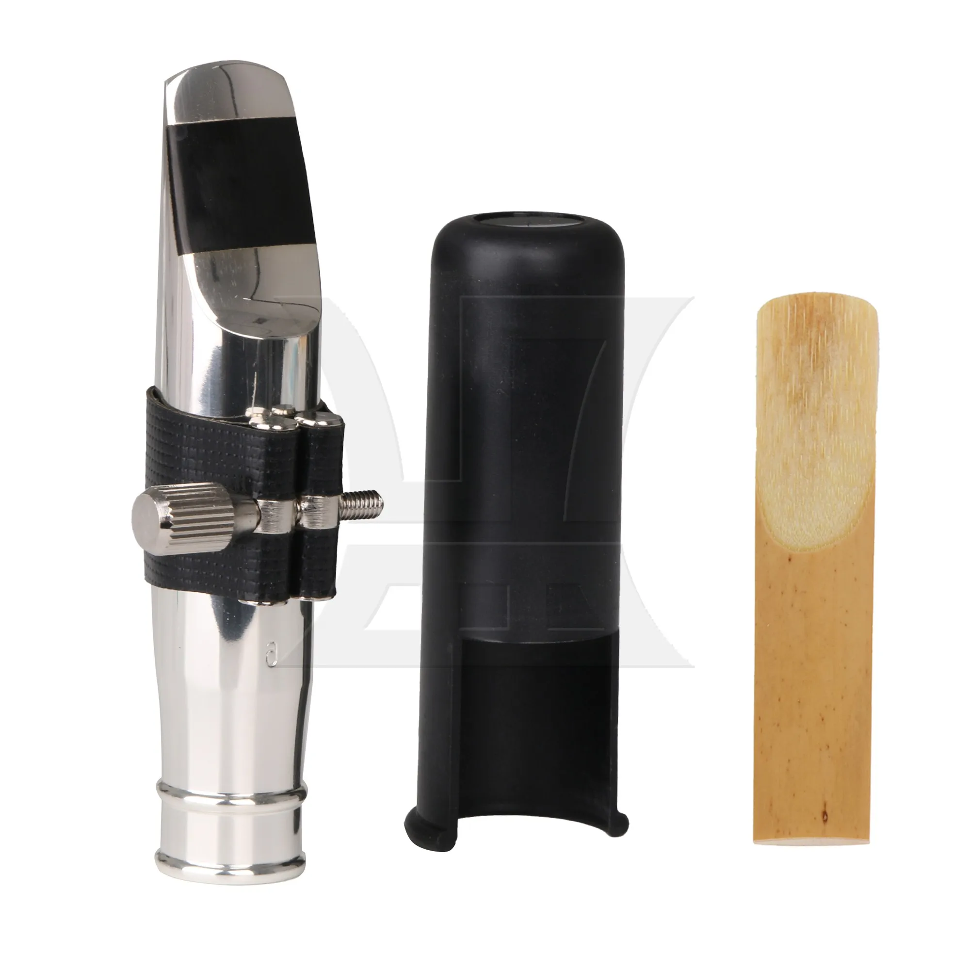 

Yibuy 6# Tenor Saxophone Mouthpiece Set, Metal Material, With Saxophone Reeds 2.5