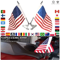 Motorcycle Flagpole Global Banner Fits For Honda Gold Wing GL 1800 2018-2020 Goldwing GL1800 Tour Trunk Flag Pole Mount Bracket