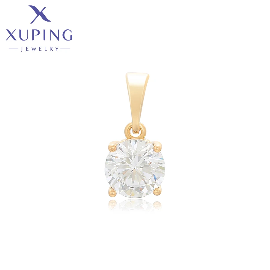 Xuping Jewelry New Arrival Simple Square Stone Fashion Romantic Pendant with Chain of Gold Color Women Exquisite Gift X000840796