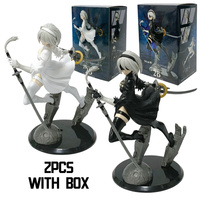 In Stock NieR:Automata 2B Black and White Series 18CM Anime Figure PVC Collectible Model Doll Statuette Decoration Ornament Gift