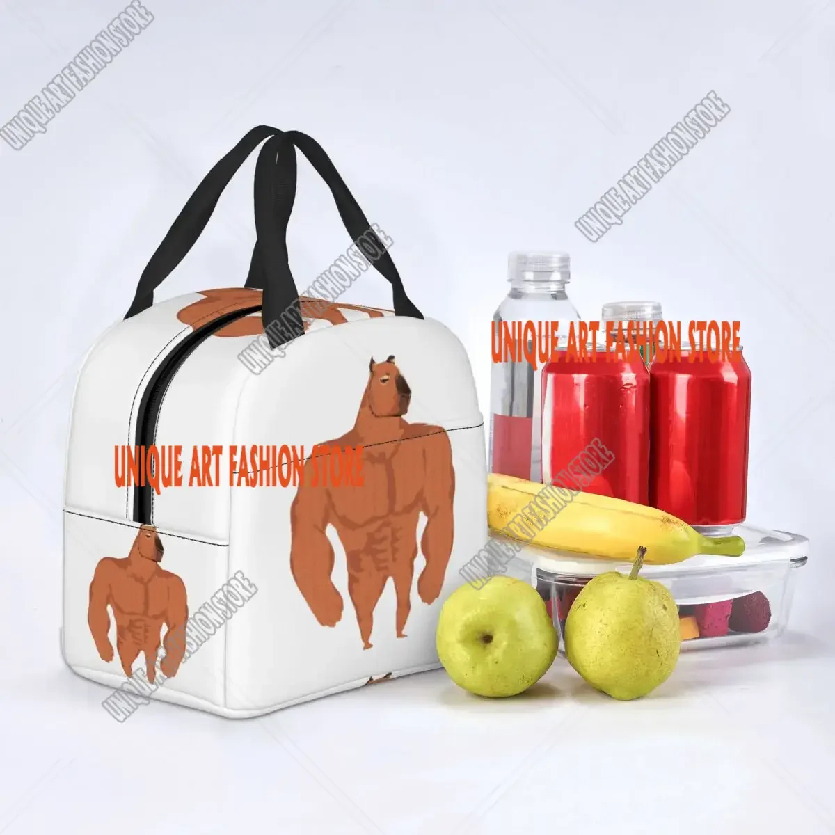 Buff Capybara Borsa per il pranzo termica isolata Contenitore per il pranzo portatile da donna per bambini in età scolare Scatola per alimenti