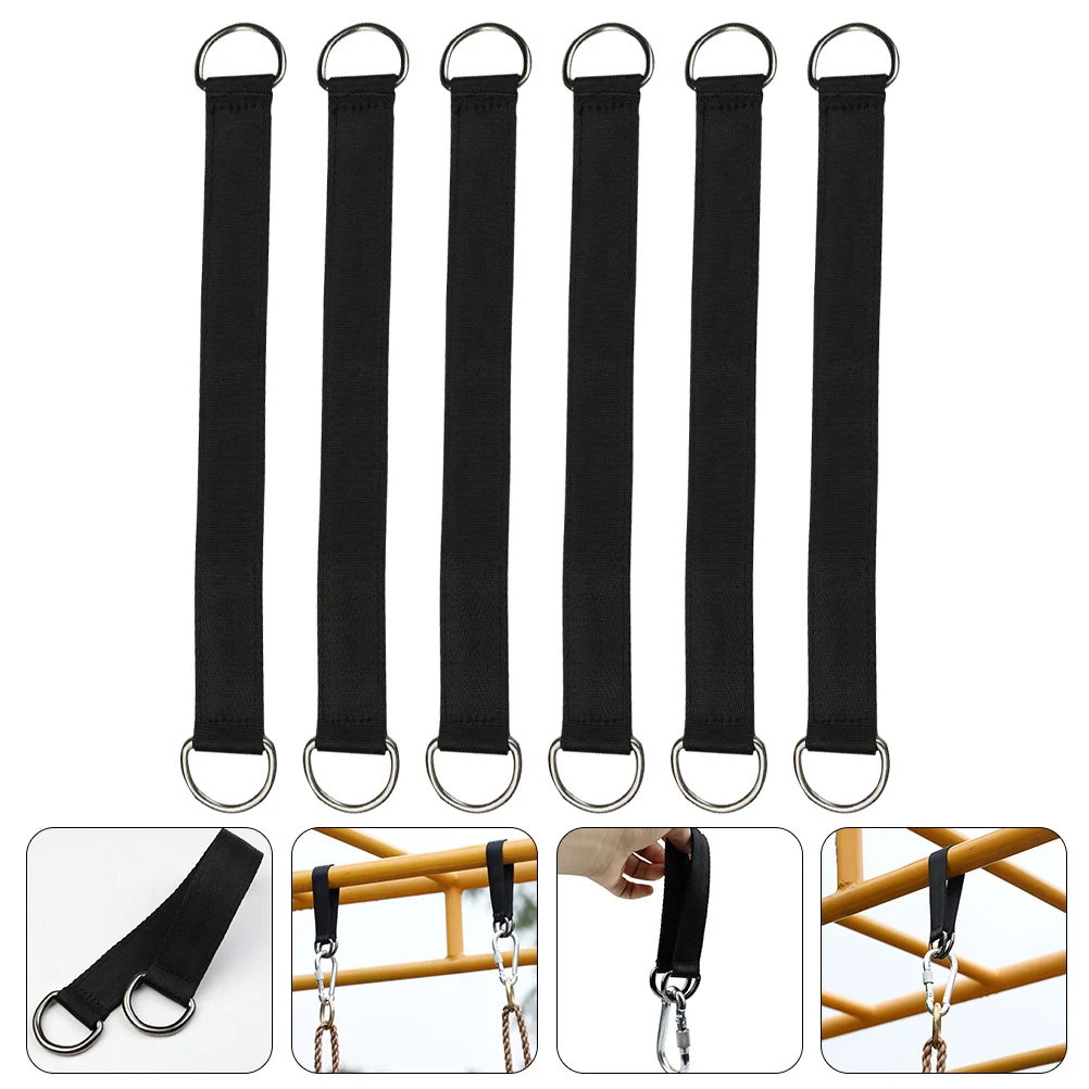 6 Pcs Swing Connection Belt Hammock Tree Straps Rope Chair Outdoor Limb Hook Hanger Stainless Steel Supplies Camping Hanging