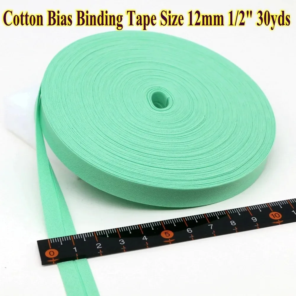 Cotton Bias Binding Tape for Cloth Fabric, DIY Handmade Sewing Material, Garment Accessories, 12mm Width, 1 \