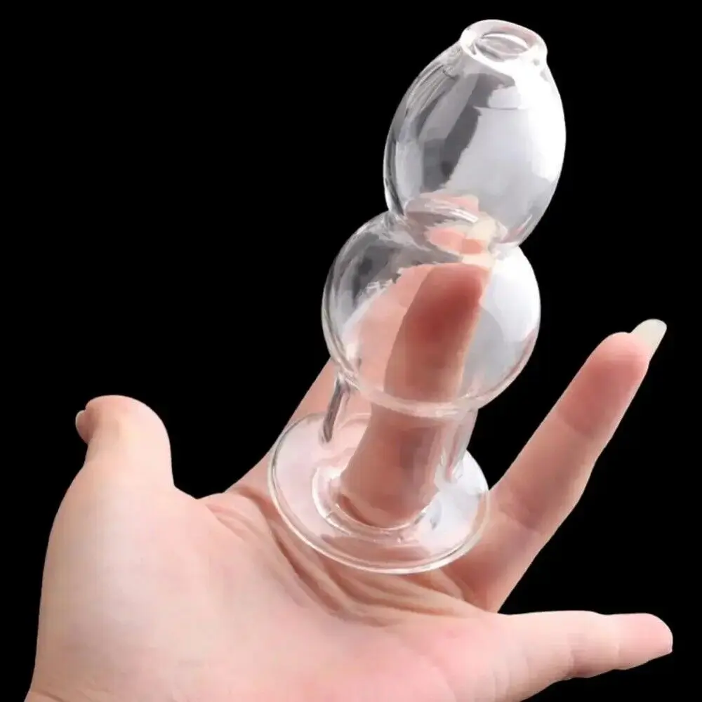 Hollow Silicone Gourd Transparent Anal Plug for Peeping Anal Dilator Dildo Homosexual Male Masturbation Adult Sex Toy Butt Plug