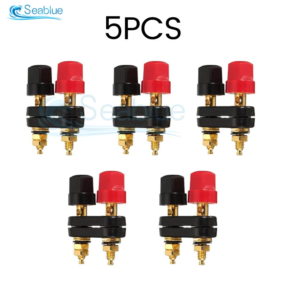 5/1Pcs Banana Plug Red and Black Connector Amp Amplifier Terminal High-Quality Material Brass Stud Plug Socket