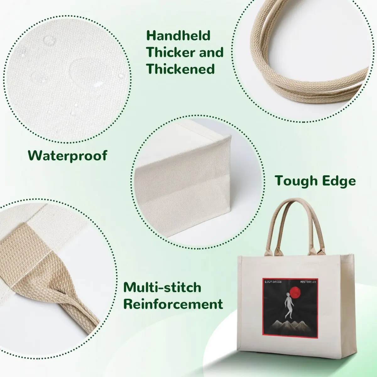 historian - Lucy Dacus Tote Bag hand bag ladies bags for women Eco bag Custom