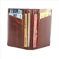 Gibo Auga - Brand New Cow Genuine Leather Super Slim Card Holder Card Case Money Organizer Short Men Wallets