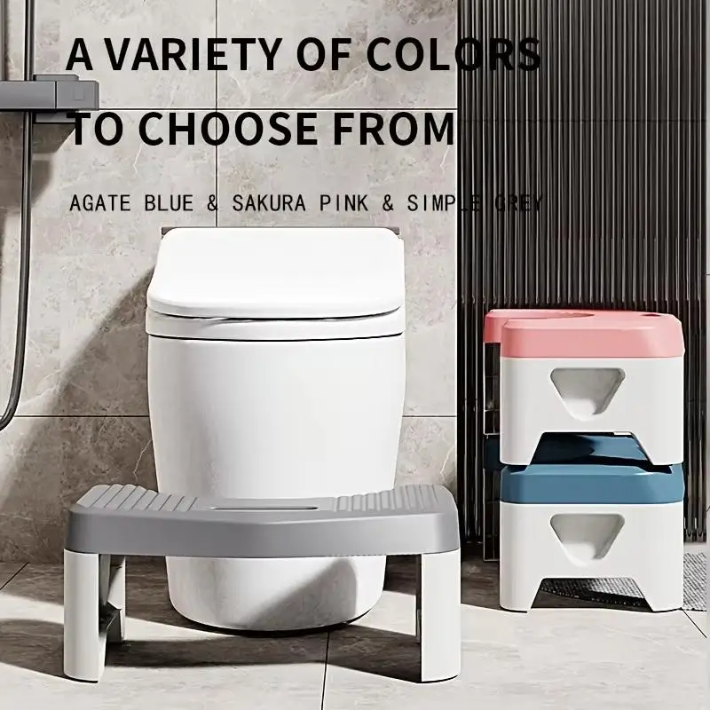 1Pc Toilet Stool For Bathroom, Comfort Toilet Stool For Adult Kids Pregnant Women, Squatting Aid Footstool, Anti Slip Thickening