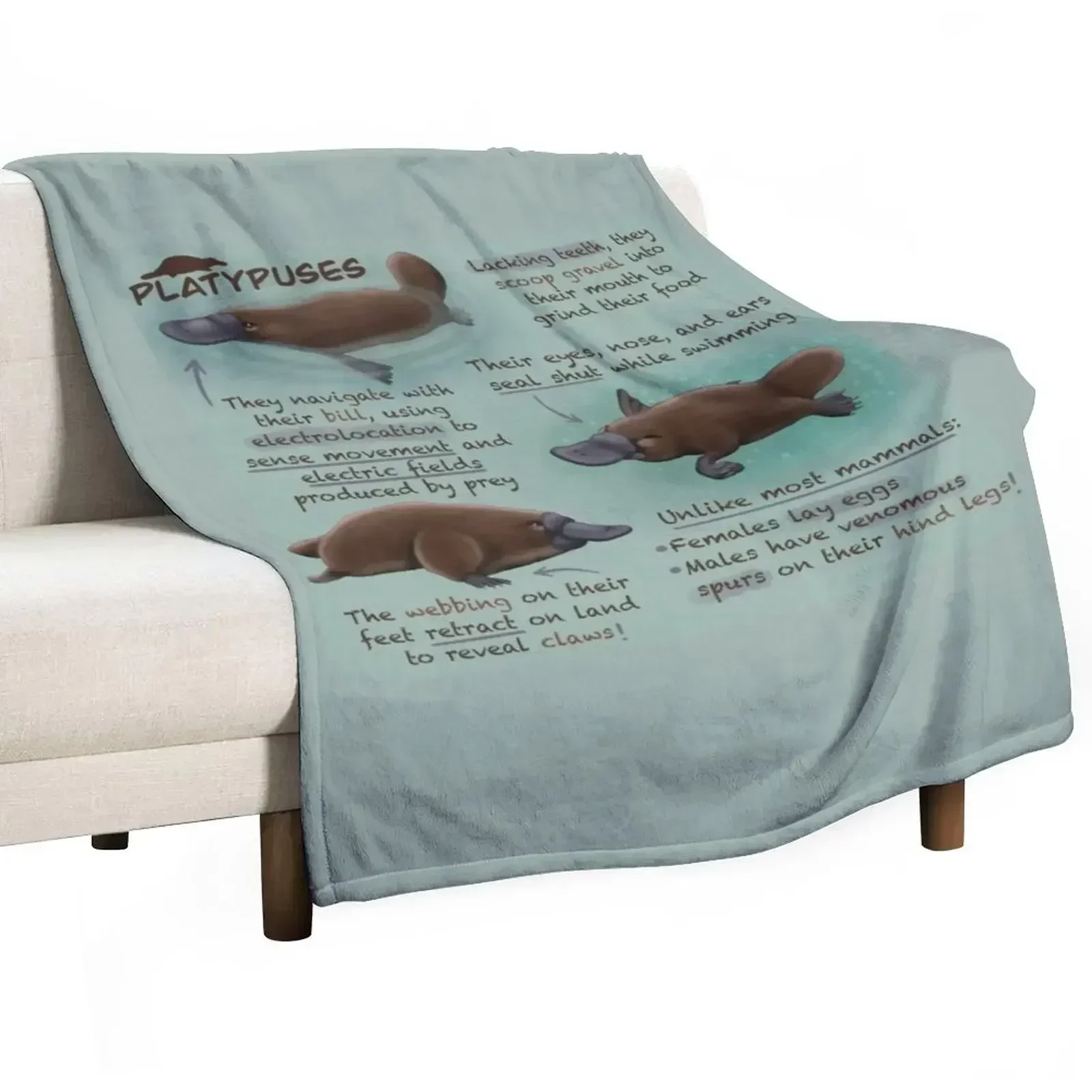 Platypuses Fun Facts Throw Blanket Camping For Baby Blankets