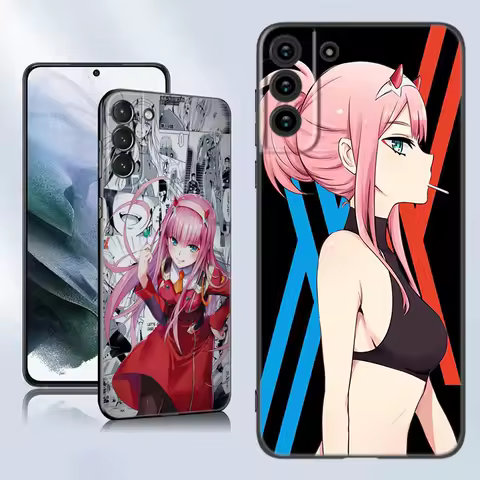 Darling In The Franxx Black Silicone Phone Case For Samsung Galaxy S23 S21 S20 FE S24 S22 Ultra S10E S10 S9 S8 Plus