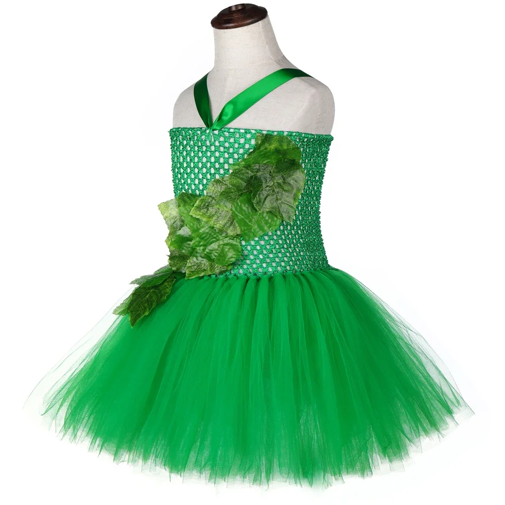 Poison Ivy Costumes for Kids Carnival Halloween Pamela Lillian Isley Superhero Cosplay Clothes Green Baby Girls Fancy Tutu Dress