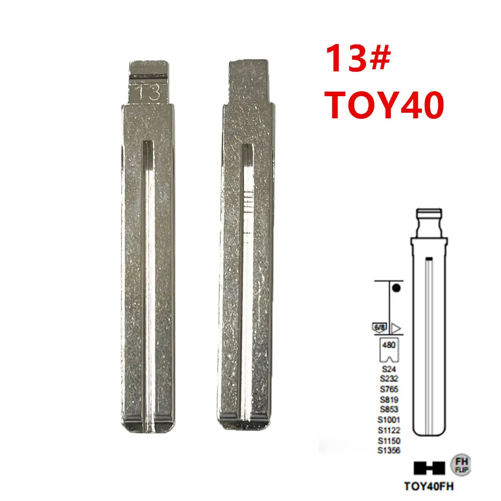 10pcs Uncut Blank Flip Metal Key Blade 13# TOY40 TOY48 Toy48FH for Lexus,Toyota IX35 for KD Keydiy Xhorse VVDI Remote Key No.13