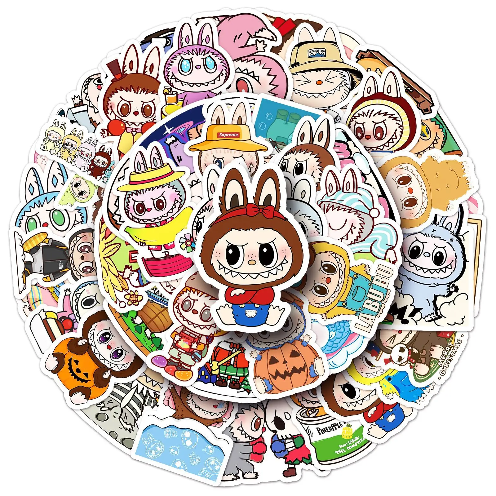 

Rabbu 50 Cute Cartoon Party Stickers Hand Account Waterproof DIY Decorative Rabbit Mobile Phone Computer Decoration Stickers