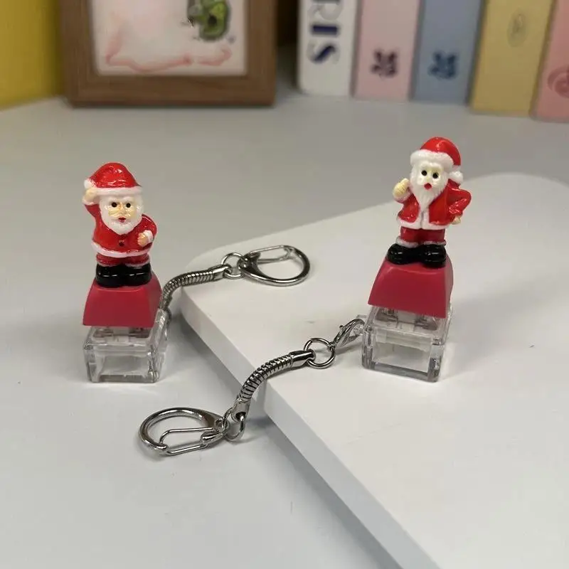 Weihnachtsthemen-Tastatur-Schlüsselanhänger, Stressabbau-Spielzeug, Schlüsselanhänger, Fidget-Tastatur-Clicker, Taschenanhänger, Anhänger – Detail 11