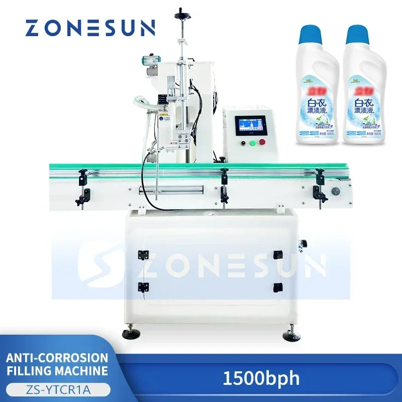 เครื่องบรรจุของเหลวเคมีอัตโนมัติ ZONESUN ZS-YTCR1A สำหรับน้ำยาทำความสะอาดห้องน้ำ น้ำยาฆ่าเชื้อ และน้ำยาฟอกขาว