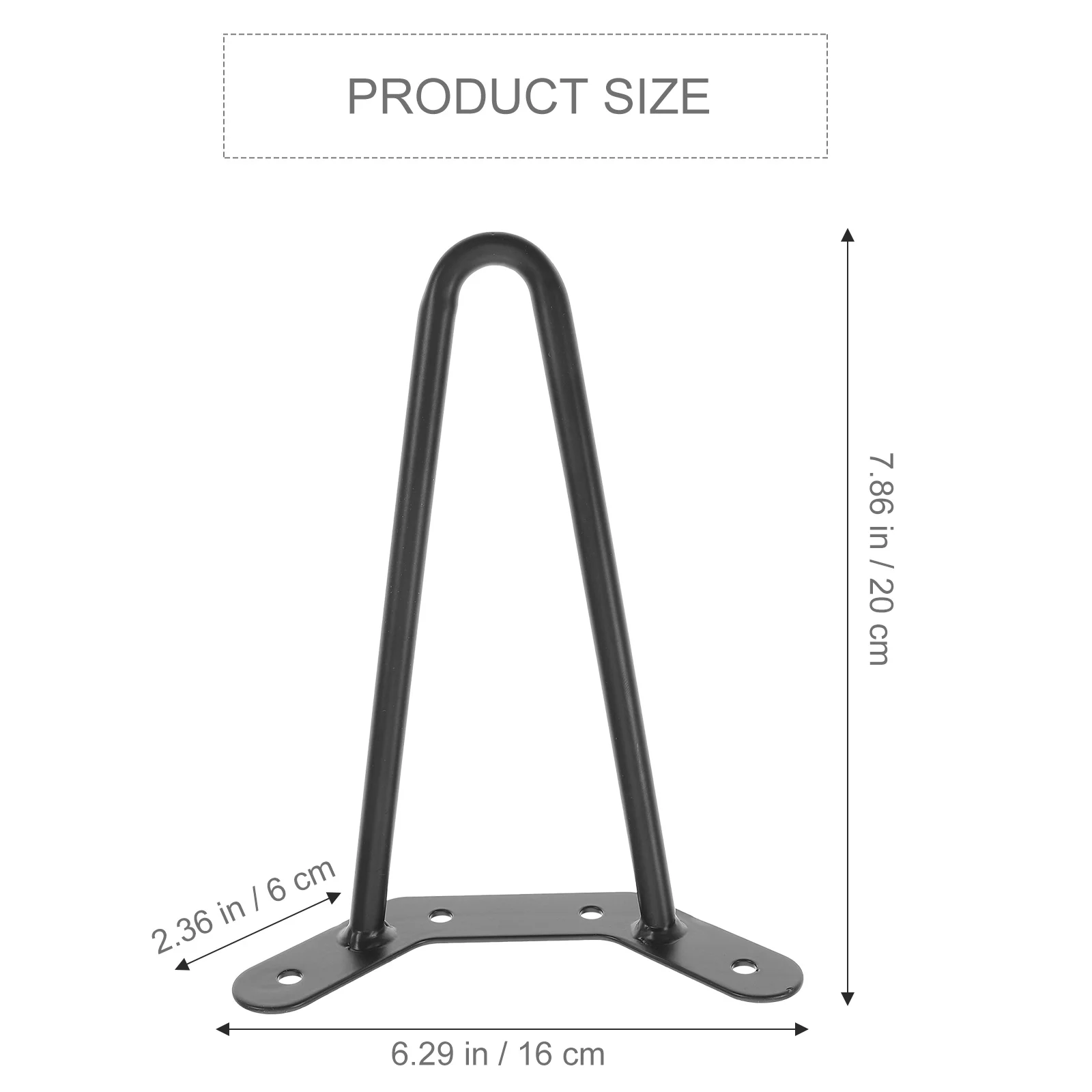 Pieds de banc de base de table creux, épingle à cheveux, meubles en métal, extrémité de salle à manger pour café, 2 pièces