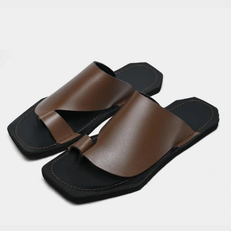 

Летние модные уличные сандалии больших размеров, пляжные персонализированные тапочки для дома и ванной, с мягкой подошвой из ЭВА, нескользящие, мужские, 38-47 размеры