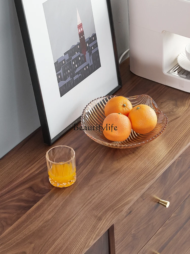 *North American black walnut side cabinet modern simple solid wood storage cabinet