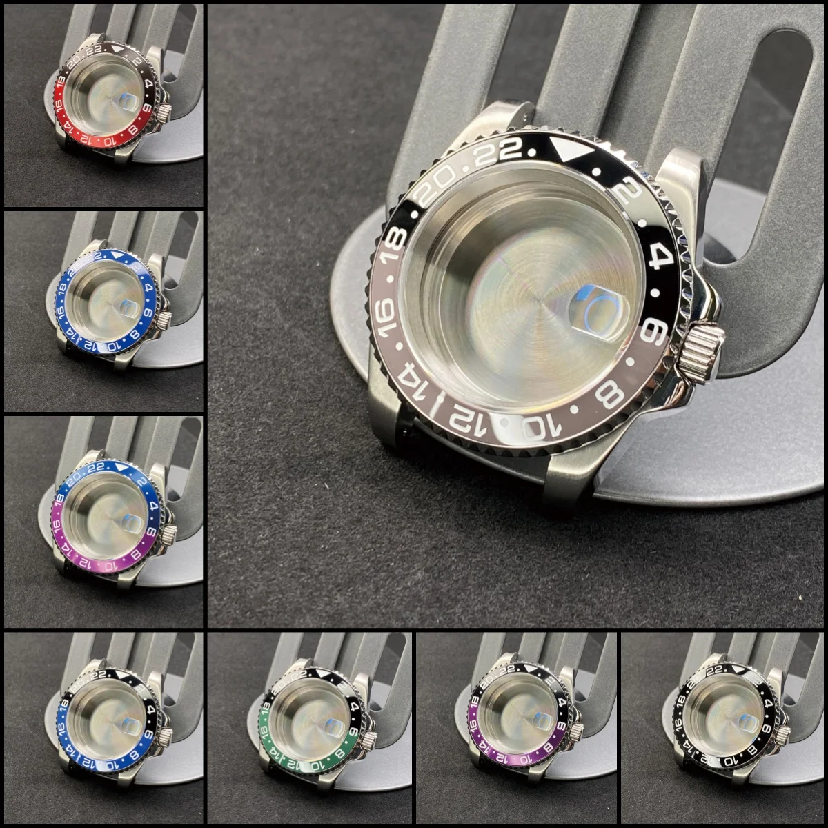 40mm GMT/SUB High Quality Sapphire Glass Stainless Stssl case 120 clicks Fit NH35 NH36 Mouvement Fine-tuning Pull Button Buckle