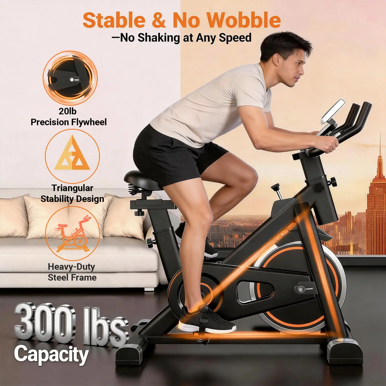 Exercise Bike Magnetic Friction Stationary Bike for Home