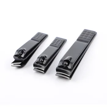 1pc preto cortador de unhas de aço inoxidável cortador de unhas grosso manicure unha alicate tesoura aparador profissional