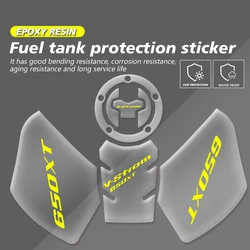 Motocicleta Tanque Pad Protector, Transparente 3D Resina Epóxi, Peixe Osso Decalque, Fit para SUZUKI DL650, XT, V STROM 650, 2019, 2024, 2022, 2021