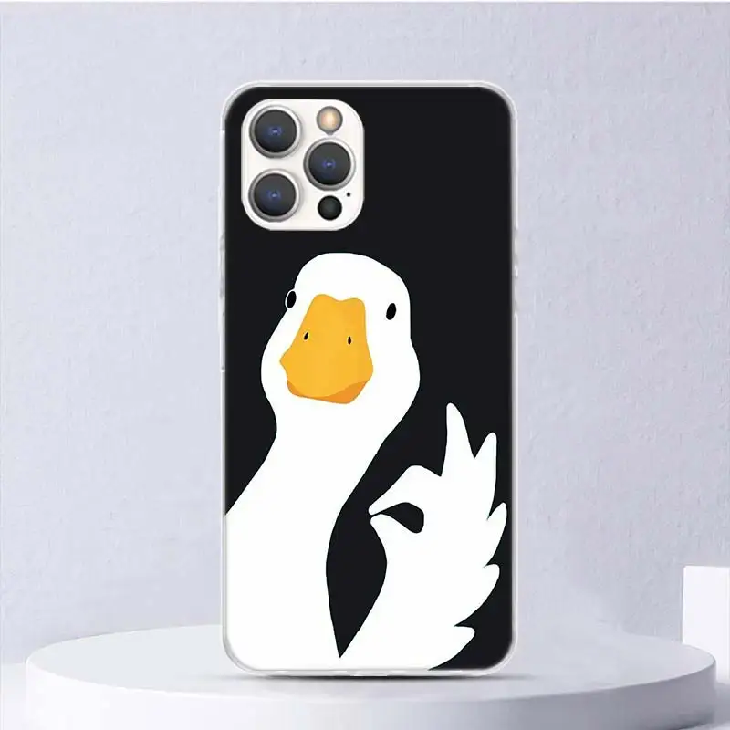 Cartoon Duck Goose Game Soft Case For iPhone 16 17 Air 16E 15 Plus 11 12 13 Mini 14 Pro Max Phone Cover Apple 7 8 SE Coque Funda