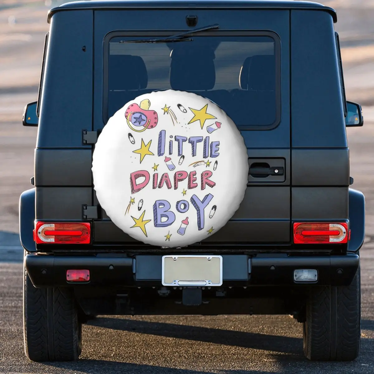 Custom Little Diaper Boy Abdl Tshirt Spare Tire Cover for Car Mitsubishi 4x4 Wheel Protector Covers 14