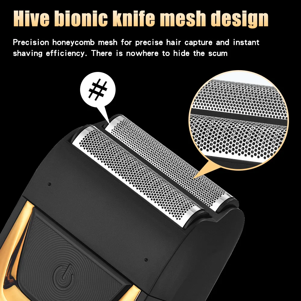 HIENA Men's Shaver Kit Portable 12cm Electric Beard Razor Professional LED Display Cordless Shaving Razors Barber Hair Clippers