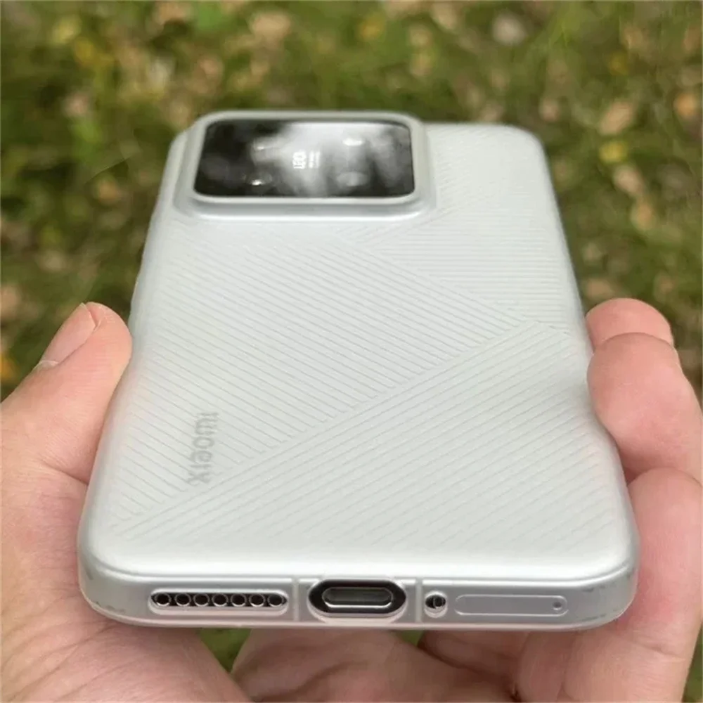 حافظة هاتف هندسية لهاتف Xiaomi 15 Pro حافظة لهاتف Xiaomi Mi 14 13 شريط شفاف غير لامع نحيف PP غلاف من السيليكون ممتص للصدمات أنيق بسيط