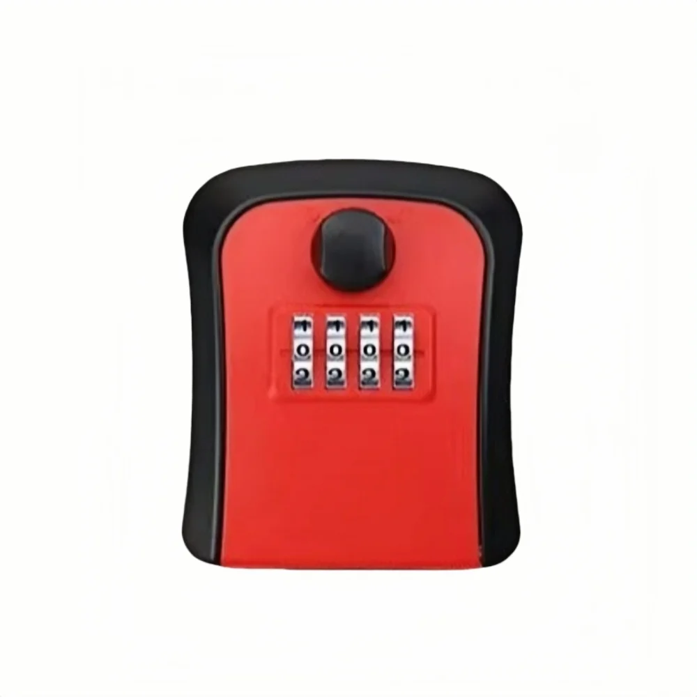

Durable 4 Digit Code Key Storage Case Locking Turn Knob Hanging Design Password Key Box Waterproof Key Organizer Box Outdoor Use