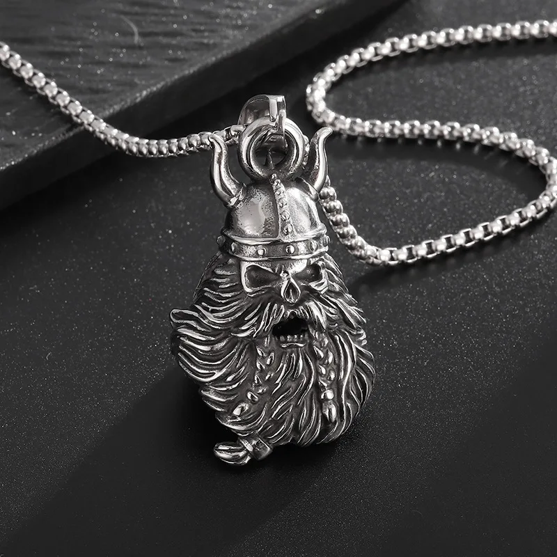 

Retro Viking Style Luck Motorcycle Bell Pendant Necklaces Trendy Charm Stainless Steel Biker Guardian Bell Men Jewelry Wholesale