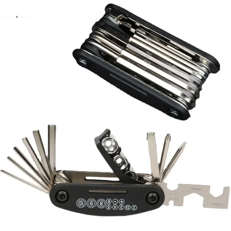 

15 in 1 Mountain Bike Multifunctional Tool Internal and External Hexagonal Screwdriver Wrench Combination Riding Equipment