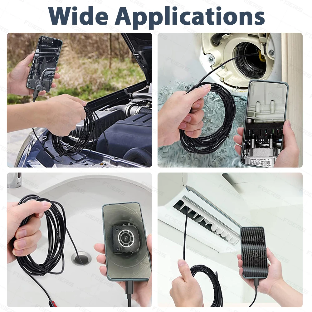 Fuers 1080P Dual Lens Harde Kabel Mini Camera Endoscoop Camera Wifi Waterdichte Endoscoop Inspectie Voor Android Ios Auto Riool