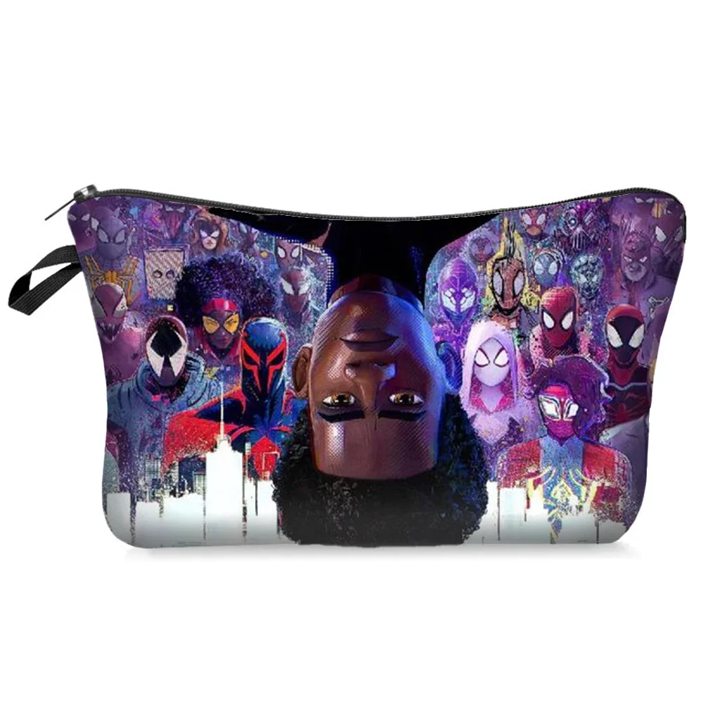 Marvel Heroes Spiderman Women Kid Cosmetic Bag Anime Cartoon Print for Girl Childern Female Coin Makeup Storage Purse Movie Gift